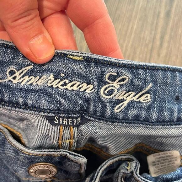 American Eagle Skinny Jeans Stretch Denim Cotton Blend Medium Wash Blue Size 2 - Picture 8 of 11